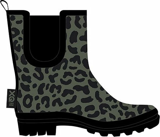 XQ Footwear - Regenlaarzen - Rubber Laarzen - Dames - Festival - Panterprint - Laag Model - Rubber - Groen - Zwart - Maat 40 3 XQ Footwear - Regenlaarzen - Rubber Laarzen - Dames - Festival - Panterprint - Laag Model - Rubber - Groen - Zwart - Maat 40