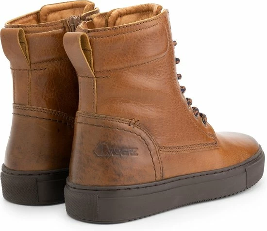 NoGRZ D.Stalpaert Hoge Leren Damessneakers - Gevoerde Veterschoenen - Cognac Bruin Leer - Maat 40 6 NoGRZ D.Stalpaert Hoge Leren Damessneakers - Gevoerde Veterschoenen - Cognac Bruin Leer - Maat 40 - Afbeelding 4