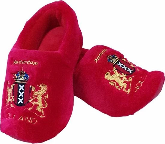 Elcee-Haly - Hollandse Klomp Sloffen – Rood – Wapen Amsterdam – Warme Sloffen - Maat 42/43 3 Elcee-Haly - Hollandse Klomp Sloffen – Rood – Wapen Amsterdam – Warme Sloffen - Maat 42/43