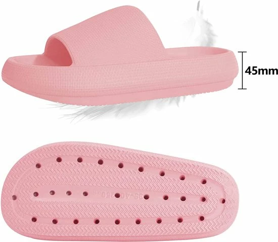Geweo - Badslippers - EVA Slippers Heren Dames - Pillow Slides - Kerstmis - Kerstfeest - Christmas Gift - Unisex - Verdikte - Antislip - Lichtgewicht - Roze - Maat 40/41 4 Geweo - Badslippers - EVA Slippers Heren Dames - Pillow Slides - Kerstmis - Kerstfeest - Christmas Gift - Unisex - Verdikte - Antislip - Lichtgewicht - Roze - Maat 40/41 - Afbeelding 2