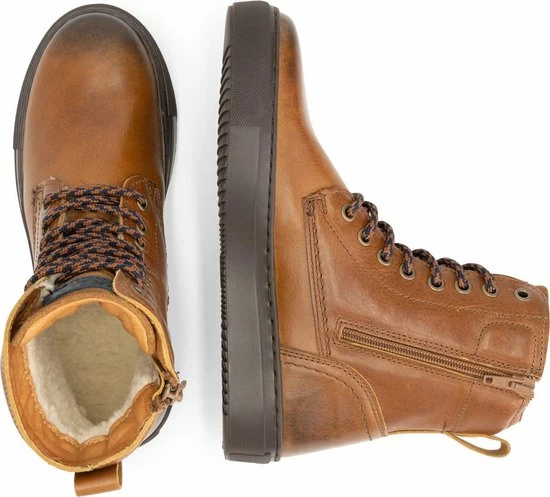 NoGRZ D.Stalpaert Hoge Leren Damessneakers - Gevoerde Veterschoenen - Cognac Bruin Leer - Maat 40 7 NoGRZ D.Stalpaert Hoge Leren Damessneakers - Gevoerde Veterschoenen - Cognac Bruin Leer - Maat 40 - Afbeelding 5