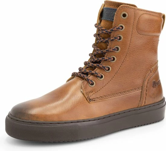 NoGRZ D.Stalpaert Hoge Leren Damessneakers - Gevoerde Veterschoenen - Cognac Bruin Leer - Maat 40 9 NoGRZ D.Stalpaert Hoge Leren Damessneakers - Gevoerde Veterschoenen - Cognac Bruin Leer - Maat 40 - Afbeelding 7