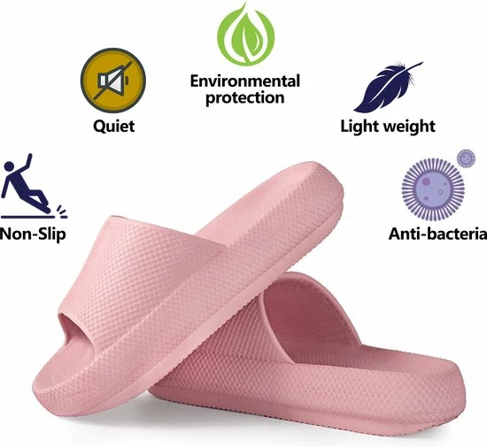 Geweo - Badslippers - EVA Slippers Heren Dames - Pillow Slides - Kerstmis - Kerstfeest - Christmas Gift - Unisex - Verdikte - Antislip - Lichtgewicht - Roze - Maat 40/41 9 Geweo - Badslippers - EVA Slippers Heren Dames - Pillow Slides - Kerstmis - Kerstfeest - Christmas Gift - Unisex - Verdikte - Antislip - Lichtgewicht - Roze - Maat 40/41 - Afbeelding 7