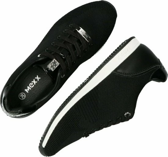 Mexx Sneaker Cato Zwart Met Witte Zool - Dames - Maat 39 9 Mexx Sneaker Cato Zwart Met Witte Zool - Dames - Maat 39 - Afbeelding 7