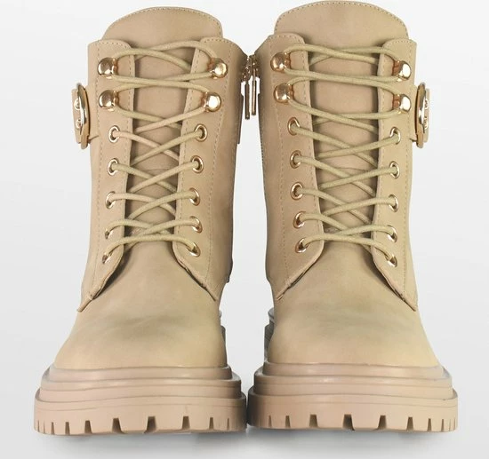 POSH By Poelman CATO Dames Veterlaarzen - Beige - Maat 42 8 POSH By Poelman CATO Dames Veterlaarzen - Beige - Maat 42 - Afbeelding 6