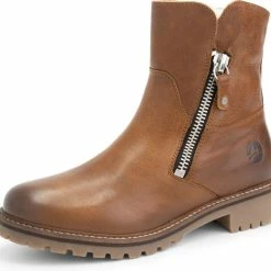 Travelin' Vartae - Stoere Leren Enkellaars - Dames - Wol Gevoerd - Cognac Leer - Maat 40 -Dames-schoenen Winkel 550x519 3