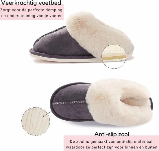 Heavency® Pantoffels Dames En Heren Fluffy Open Sloffen Met Pluche Voering Antislip Zool – Heavency ® - Rood - Maat 38/39 5 Heavency® Pantoffels Dames En Heren Fluffy Open Sloffen Met Pluche Voering Antislip Zool – Heavency ® - Rood - Maat 38/39 - Afbeelding 3