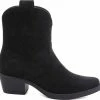 Weloveshoes SmileFavorites® Dames Cowboylaarzen Met Hak Kort - Suedine - Zwart - Maat 41 -Dames-schoenen Winkel 550x529 4