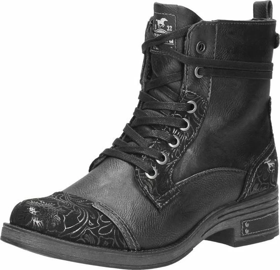Mustang Dames Veterboot - Zwart - Maat 41 5 Mustang Dames Veterboot - Zwart - Maat 41 - Afbeelding 3