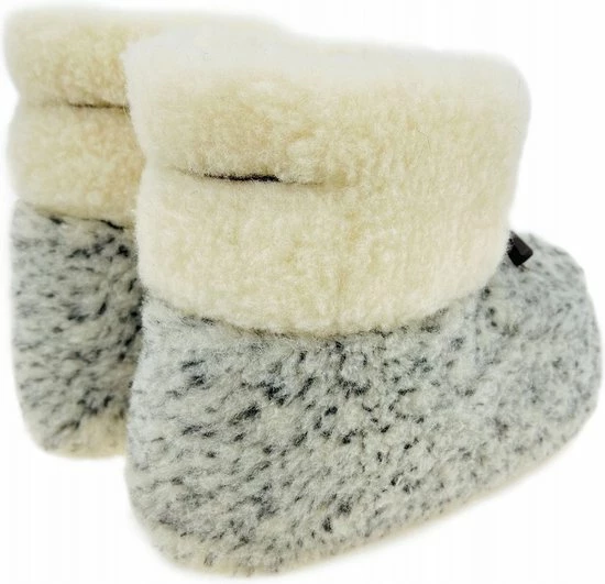 Oncedoce Wollen Sloffen - Winter Pantoffels 100% ECHT Lamswol En Leer - MAAT 39 - Leren Zooltjes – Veters - Handgemaakte Slofjes - Kleur Gemêleerd Grijs-Crème 7 Oncedoce Wollen Sloffen - Winter Pantoffels 100% ECHT Lamswol En Leer - MAAT 39 - Leren Zooltjes – Veters - Handgemaakte Slofjes - Kleur Gemêleerd Grijs-Crème - Afbeelding 5