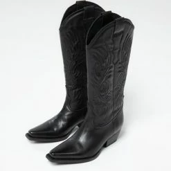 Sacha - Dames - Zwarte Leren Cowboylaarzen - Maat 41 -Dames-schoenen Winkel 550x533 4