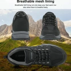 Geweo Wandelschoenen Unisex - Outdoorschoenen - Outdoor Antislip - Waterdicht En Ademend - Extra Comfort - Kerstmis - Kerstfeest - Christmas Gift - Zwart - Maat 38 -Dames-schoenen Winkel 550x539
