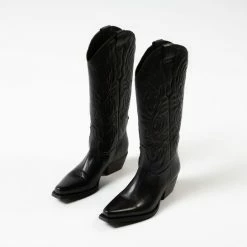 Sacha - Dames - Zwarte Leren Cowboylaarzen - Maat 41 -Dames-schoenen Winkel 550x546 2