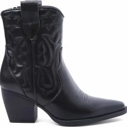 Weloveshoes SmileFavorites® Dames Cowboylaarzen Met Hak Kort - Imitatieleer - Zwart - Maat 41 10 Weloveshoes SmileFavorites® Dames Cowboylaarzen Met Hak Kort - Imitatieleer - Zwart - Maat 41 -Dames-schoenen Winkel 550x546