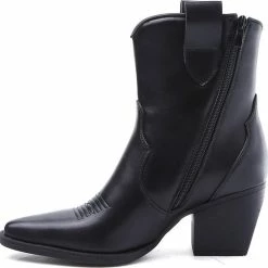 Weloveshoes SmileFavorites® Dames Cowboylaarzen Met Hak Kort - Imitatieleer - Zwart - Maat 41 11 Weloveshoes SmileFavorites® Dames Cowboylaarzen Met Hak Kort - Imitatieleer - Zwart - Maat 41 -Dames-schoenen Winkel 550x547