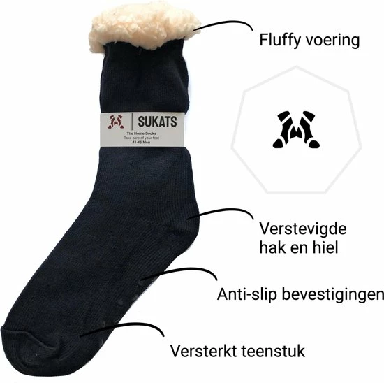 Sukats® Huissokken - Homesocks - Maat 36-41 - Anti-Slip - Fluffy - Dames Huissokken - Variant 7 4 Sukats® Huissokken - Homesocks - Maat 36-41 - Anti-Slip - Fluffy - Dames Huissokken - Variant 7 - Afbeelding 2