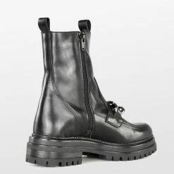 PS Poelman LUNA Dames Enkellaarzen Met Chain - Zwart - Maat 39 -Dames-schoenen Winkel 550x549 9