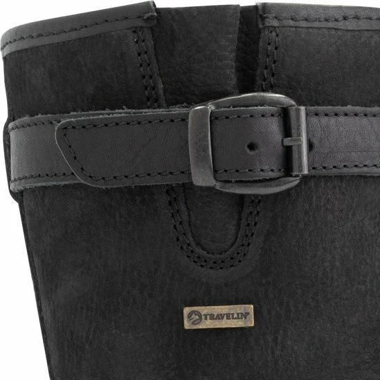 Travelin' Sweden Dames Outdoorlaarzen - Waterdicht En Ademend - Wol Gevoerde Wandellaars - Zwart Leer - Maat 40 3 Travelin' Sweden Dames Outdoorlaarzen - Waterdicht En Ademend - Wol Gevoerde Wandellaars - Zwart Leer - Maat 40 - Afbeelding 2