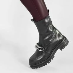 PS Poelman LUNA Dames Enkellaarzen Met Chain - Zwart - Maat 39 -Dames-schoenen Winkel 550x550 100