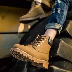 Merkloos -BEIGE HEREN SCHOENEN - Timo - Maat 42 - Heren Laarzen Camel Met Voering -Dames-schoenen Winkel 550x550 103