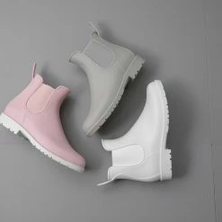 Geweo Regenlaarzen - Wellington Chelsea Laarzen - Kerstmis - Kerstfeest - Christmas Gift - Middelhoge Schoen - Kort Boots - Waterdichte - Dames - Roze - Maat 38 -Dames-schoenen Winkel 550x550 132