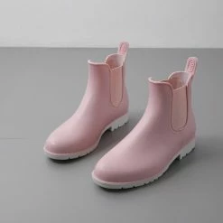 Geweo Regenlaarzen - Wellington Chelsea Laarzen - Kerstmis - Kerstfeest - Christmas Gift - Middelhoge Schoen - Kort Boots - Waterdichte - Dames - Roze - Maat 38 -Dames-schoenen Winkel 550x550 133