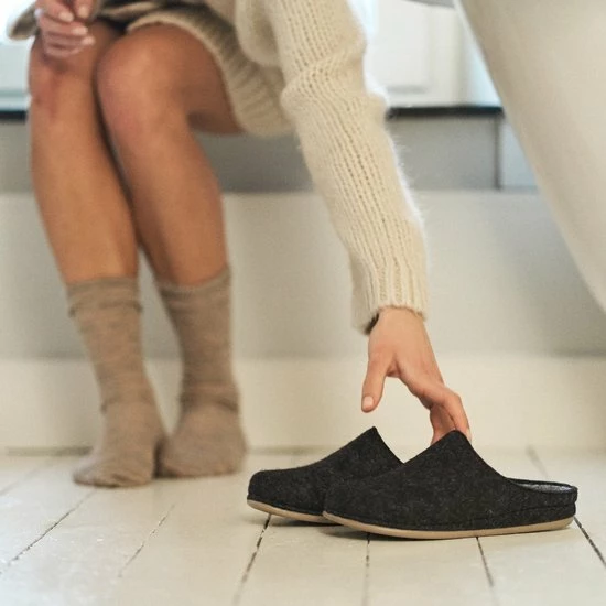 Travelin At-Home Sloffen - Wollen Pantoffels - Dames - Donkergrijs - Maat 40 9 Travelin At-Home Sloffen - Wollen Pantoffels - Dames - Donkergrijs - Maat 40 - Afbeelding 7