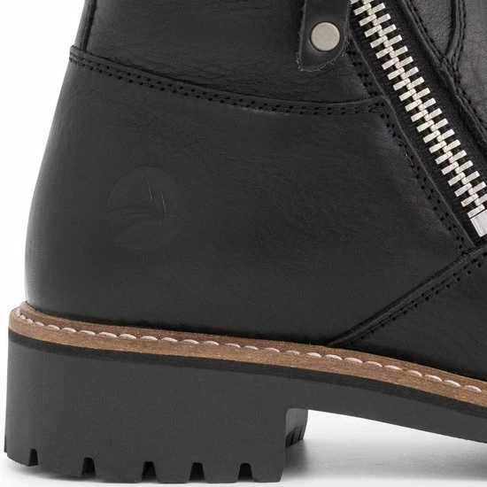 Travelin' Vartae - Stoere Leren Enkellaars - Dames - Wol Gevoerd - Zwart Leer - Maat 39 9 Travelin' Vartae - Stoere Leren Enkellaars - Dames - Wol Gevoerd - Zwart Leer - Maat 39 - Afbeelding 7