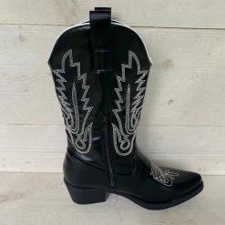 Weloveshoes SmileFavorites® Dames Cowboylaarzen Met Hak - Imitatieleer - Zwart - Maat 40 -Dames-schoenen Winkel 550x550 245