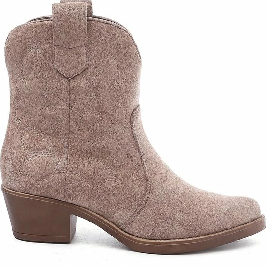 Cowboy Laarzen - Suéde - Taupe / Nude - Maat 39 - Dames - Musthave - Western Boots - Smile Favorites - Laarzen 4 Cowboy Laarzen - Suéde - Taupe / Nude - Maat 39 - Dames - Musthave - Western Boots - Smile Favorites - Laarzen - Afbeelding 2