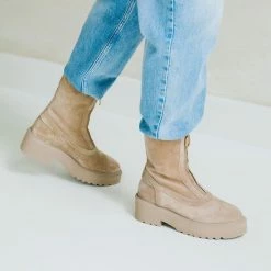 VIA VAI Bobbi Strip Biker Boots - Beige - Maat 39 -Dames-schoenen Winkel 550x550 322