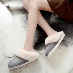 Merkloos Suède Pantoffels Dames - Lichtgrijs - Maat 36/37 -Dames-schoenen Winkel 550x550 34