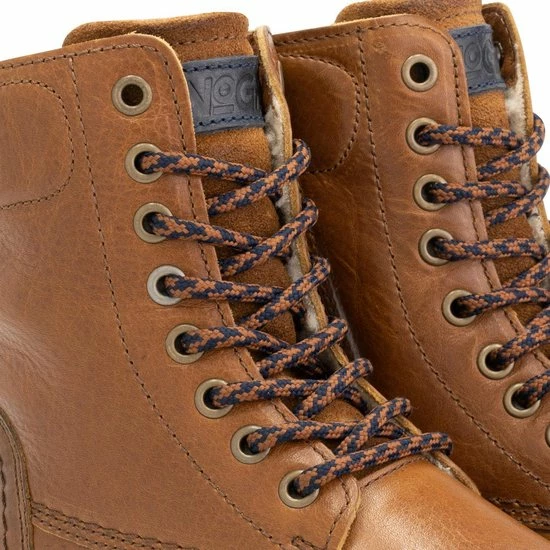 NoGRZ D.Stalpaert Hoge Leren Damessneakers - Gevoerde Veterschoenen - Cognac Bruin Leer - Maat 40 4 NoGRZ D.Stalpaert Hoge Leren Damessneakers - Gevoerde Veterschoenen - Cognac Bruin Leer - Maat 40 - Afbeelding 2