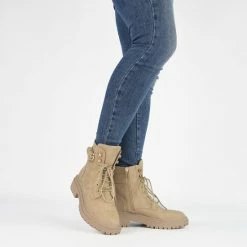 POSH By Poelman CATO Dames Veterlaarzen - Beige - Maat 42