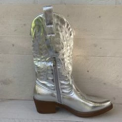 Weloveshoes SmileFavorites® Dames Cowboylaarzen Met Hak - Imitatieleer - Zilver - Maat 39 14 Weloveshoes SmileFavorites® Dames Cowboylaarzen Met Hak - Imitatieleer - Zilver - Maat 39 -Dames-schoenen Winkel 550x550 45