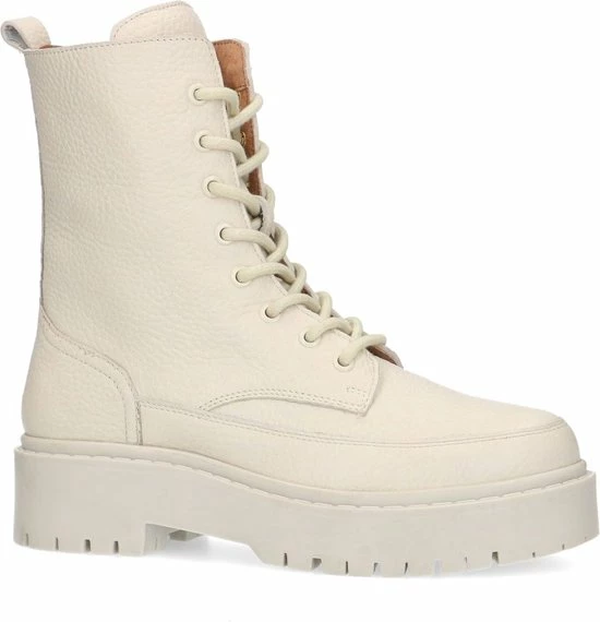 Sacha - Dames - Off White Leren Veterlaarzen - Maat 41 3 Sacha - Dames - Off White Leren Veterlaarzen - Maat 41