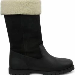 MGO Leisure Wear MGO Bross Mucks - Leren Dameslaars - Waterdichte Laarzen - Wol Gevoerd - Zwart Suede Leer - Maat 40