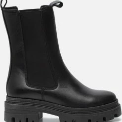 Tamaris Hoge Chelsea Boots Zwart Leer - Dames - Maat 41