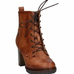 Mustang Cognac Enkellaarzen Dames 40 25 Mustang Cognac Enkellaarzen Dames 40 -Dames-schoenen Winkel 550x586 6