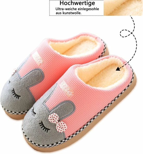 Geweo Be-Home Sloffen - Paas Met Afbeelding Konijn - Kerstmis - Kerstfeest - Christmas Gift - Paashaas Instap Sloffen-Wollen Pantoffels - Dames - Roze - Maat 39/40 6 Geweo Be-Home Sloffen - Paas Met Afbeelding Konijn - Kerstmis - Kerstfeest - Christmas Gift - Paashaas Instap Sloffen-Wollen Pantoffels - Dames - Roze - Maat 39/40 - Afbeelding 4