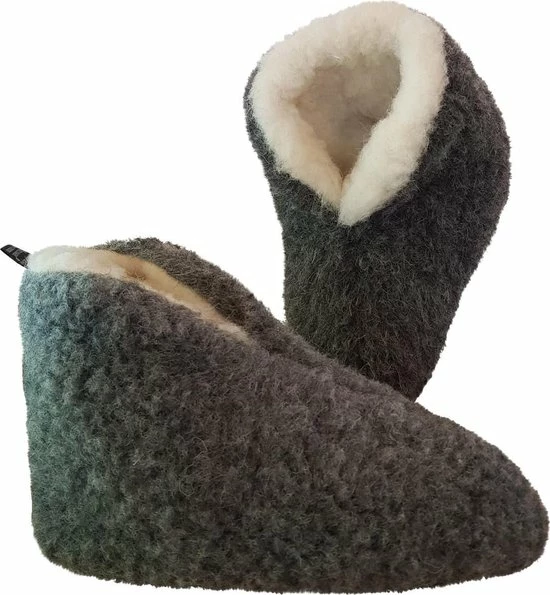 LuLu Wonen LuLu- Grijze Wollen Sloffen / Pantoffels Met Antislip Zool - Maat 41 - Enkelhoog - Dames En Heren 8 LuLu Wonen LuLu- Grijze Wollen Sloffen / Pantoffels Met Antislip Zool - Maat 41 - Enkelhoog - Dames En Heren - Afbeelding 6