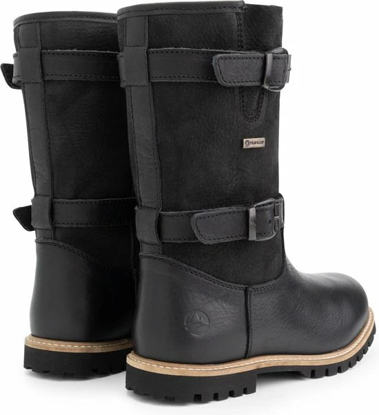 Travelin' Sweden Dames Outdoorlaarzen - Waterdicht En Ademend - Wol Gevoerde Wandellaars - Zwart Leer - Maat 40 5 Travelin' Sweden Dames Outdoorlaarzen - Waterdicht En Ademend - Wol Gevoerde Wandellaars - Zwart Leer - Maat 40 - Afbeelding 4