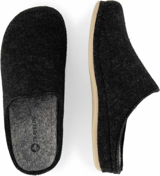 Travelin At-Home Sloffen - Wollen Pantoffels - Dames - Donkergrijs - Maat 40 4 Travelin At-Home Sloffen - Wollen Pantoffels - Dames - Donkergrijs - Maat 40 - Afbeelding 2