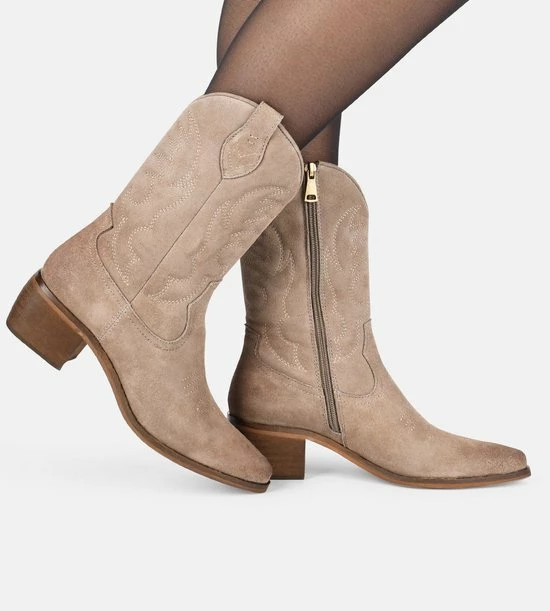 PS Poelman BABS Dames Western Laarzen - Beige - Maat 40 4 PS Poelman BABS Dames Western Laarzen - Beige - Maat 40 - Afbeelding 2