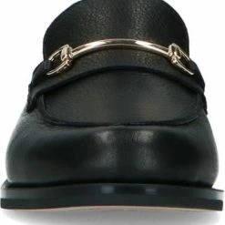 Manfield - Dames - Zwarte Leren Loafers Met Goudkleurig Detail - Maat 39 -Dames-schoenen Winkel 550x611 6