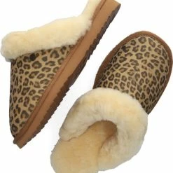 Warmbat Collie Dames Sloffen - Print Panther Cognac - Maat 38 -Dames-schoenen Winkel 550x619 1