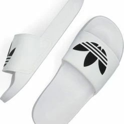 Adidas Slippers - Maat 43 - Unisex - Wit/zwart -Dames-schoenen Winkel 550x624
