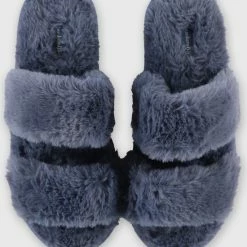 Hunkemöller Dames Accessoires Slippers Fake Fur - Blauw - Maat 38/39 -Dames-schoenen Winkel 550x630 3