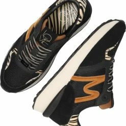 Mexx Dames Sneaker Juju Zwart/ Cognac -Dames-schoenen Winkel 550x634 1