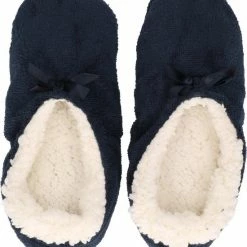 Apollo Dames Ballerina Sloffen/pantoffels Marine Blauw Maat 37-39